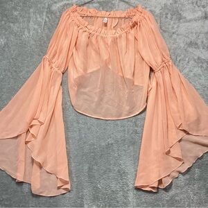 Live 4 Truth Top Women’s S Peach Fairy Flowy Sheer Festival